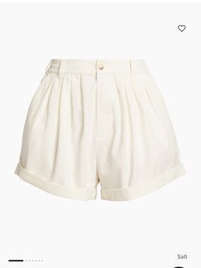 DÔEN Doen Paige Women’s Pleated Cotton Poplin Shorts size 2/no tag Salt White